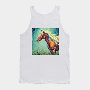 sketch of a horse in greens Tank Top